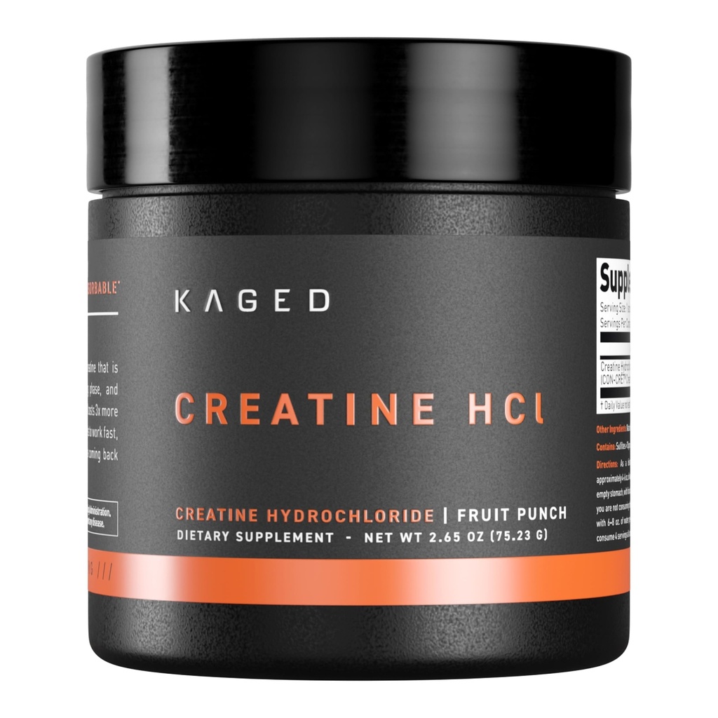 Kaged Creatine HCl Powder | 7X Concentrated vs Mono | Muscle Building & Recovery | High Absorption | No Bloating | Creatine for Men & Women | Vegan, Gluten Free | Fruit Punch | 75 Servings
