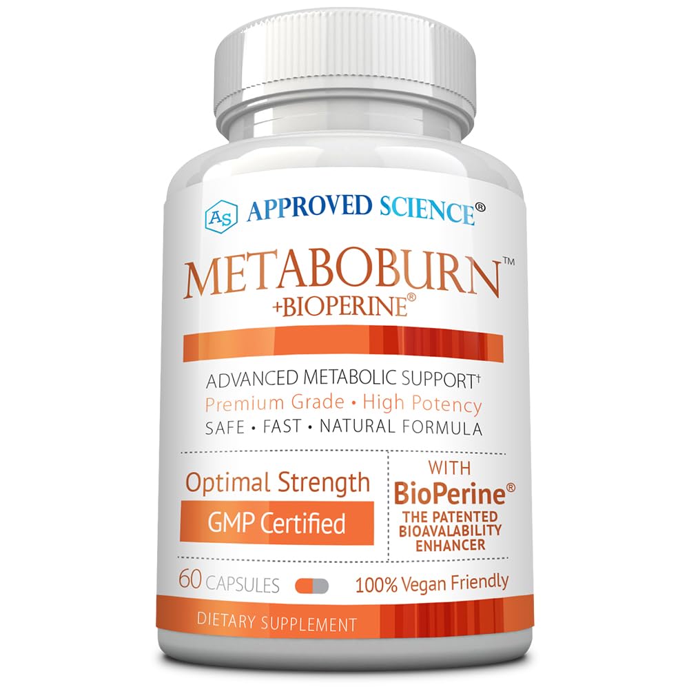Approved Science MetaboBurn - Metabolic Support - Green Tea and BioPerine - 60 Vegan Capsules - High-Potency Extract - 50% EGCG - Non-GMO, Soy-Free, Allergen-Free - 60 Capsules (Pack of 1)
