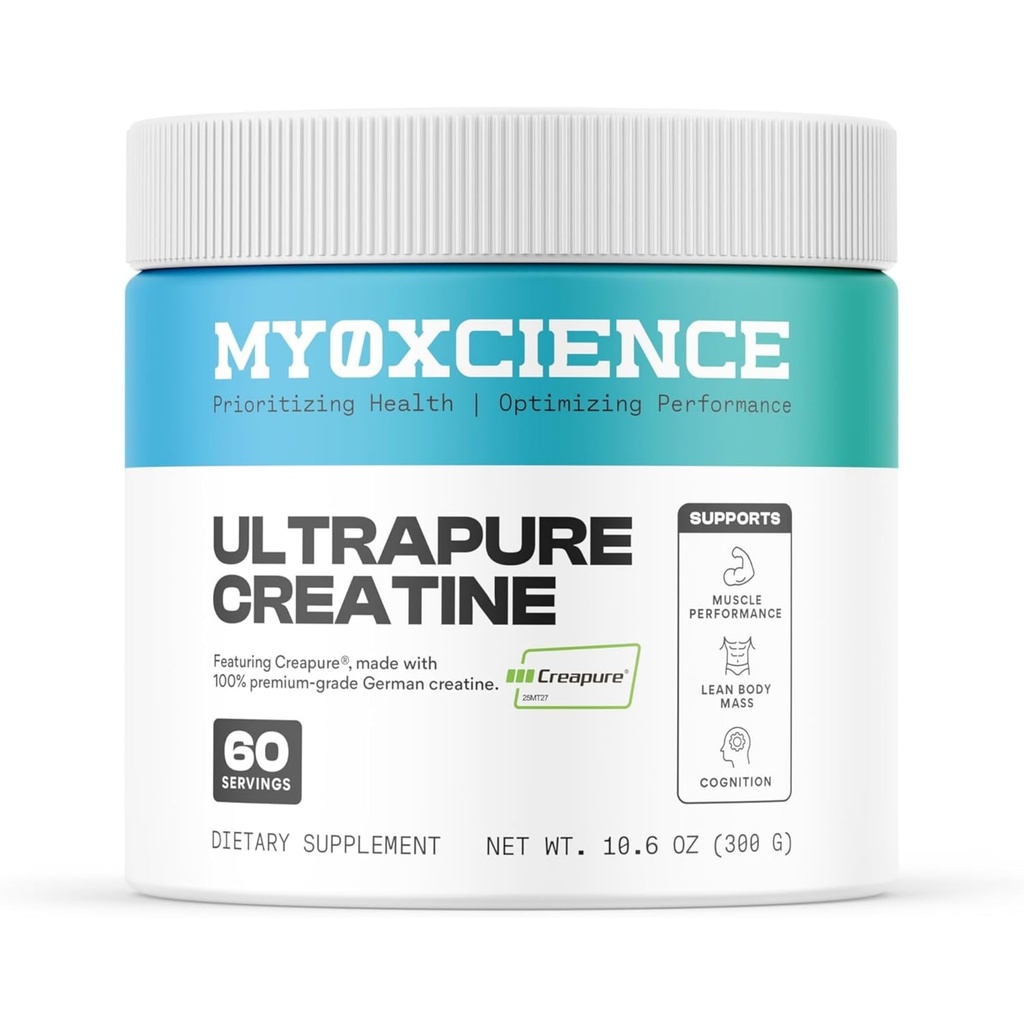 MYOXCIENCE Creapure® Creatine Monohydrate | Unflavored | 60 Serving Jar
