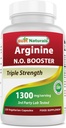 Best Naturals L-Arginine NO Booster Triple Strength 1300 mg Serving 120 Veg Capsules - Made with L-Arginine, AAKG, L-Citrulline, Beet Powder
