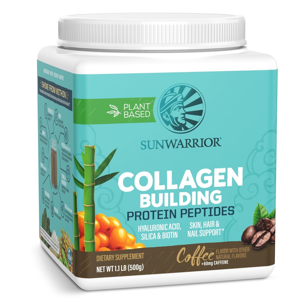 Vegan Collagen Protein Powder for Women Silica Plant Based Collagen Powder Coffee Flavor with Vegan Hair Skin and Nails Vitamins Non-GMO No Added Sugar Soy Dairy & Gluten Free (Coffee, 20 Servings)