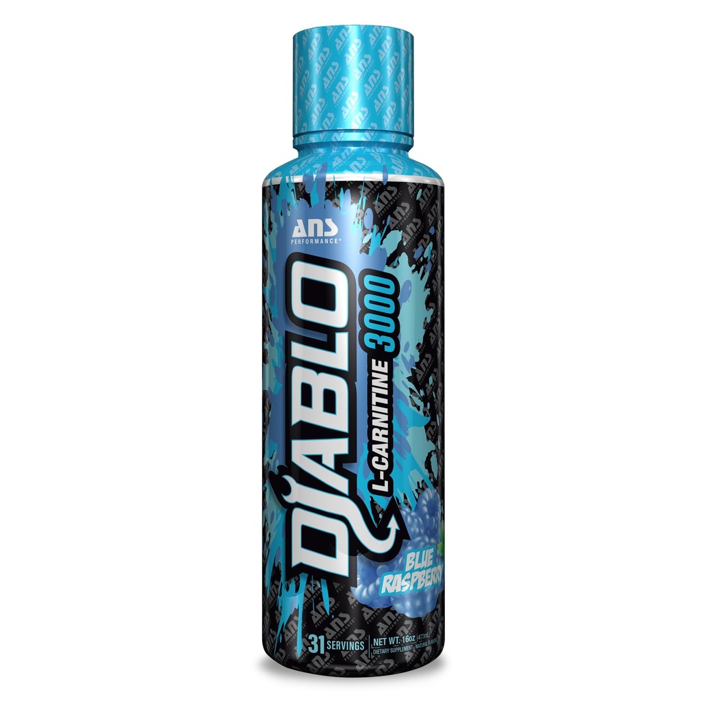ANS Performance Diablo Carnitine for Muscle Recovery Support, Helps Fat Loss, Metabolism and Recovery from Intense Workouts, 16 Oz, Blue Raspberry