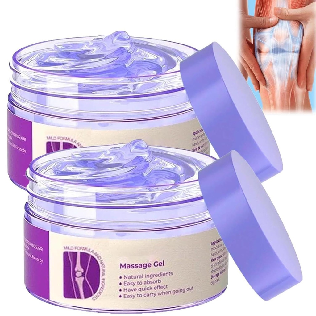 2PCS Soothing Relief Massage Gel, Joint Gel Purple Gel Cooling Activities Throughout The Body, Soothing Knees, Lumbar, Neck, Back, Shoulders, Hands, and Feet