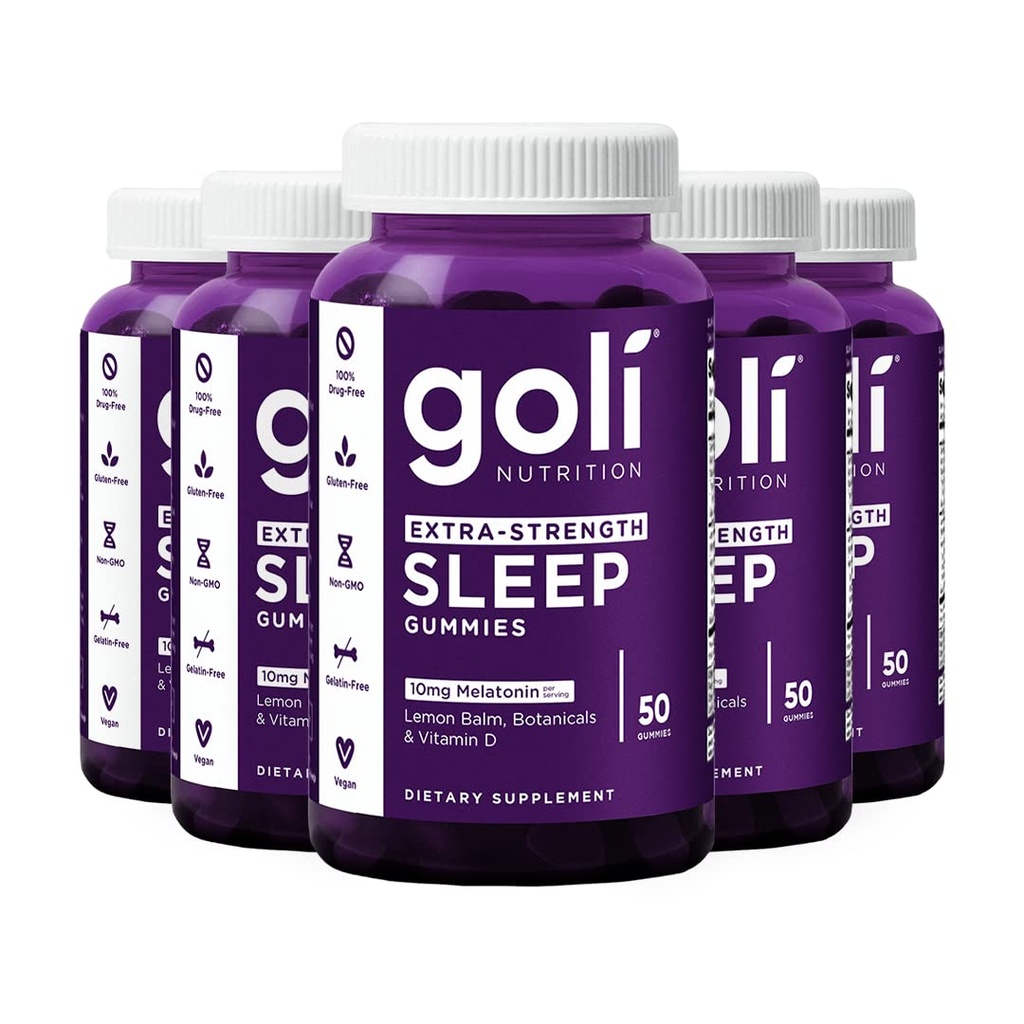 Goli Nutritional Supplement, Extra Strength Sleep Gummy 10mg Melatonin - 250 Count - Gluten-Free, Vegan, Non-GMO, and Gelatin-Free