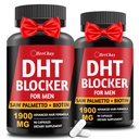 DHT Blocker for Men | Extra Strength Saw Palmetto & Biotin Hair Growth Supplement - Hair Growth Vitamins - Hair Regrowth - Natural Hair Loss Supplements for Men - Proprietary Herbal Blends,2 Pack
