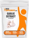 BulkSupplements.com Garlic Extract Powder - Garlic Supplement, Herbal Supplement, Allium Sativum - Herbal & Gluten Free, 800mg per Serving, 500g (1.1 lbs) (Pack of 1)