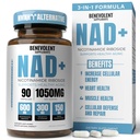 Benevolent NAD+ Supplement 1050mg, Max Absorption 3in1 NAD Supplements for Women & Men with Nicotinamide Riboside, Trans-Resveratrol & TMG, NAD Plus for Cellular Energy, Brain Support & Aging, 90 Caps