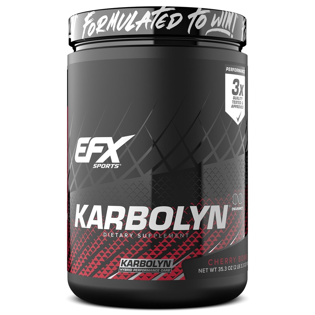 EFX Sports Karbolyn Fuel | Fast-Absorbing Carbohydrate Powder | Carb Load, Sustained Energy, Quick Recovery | Stimulant Free | 19 Servings (Cherry Bomb)