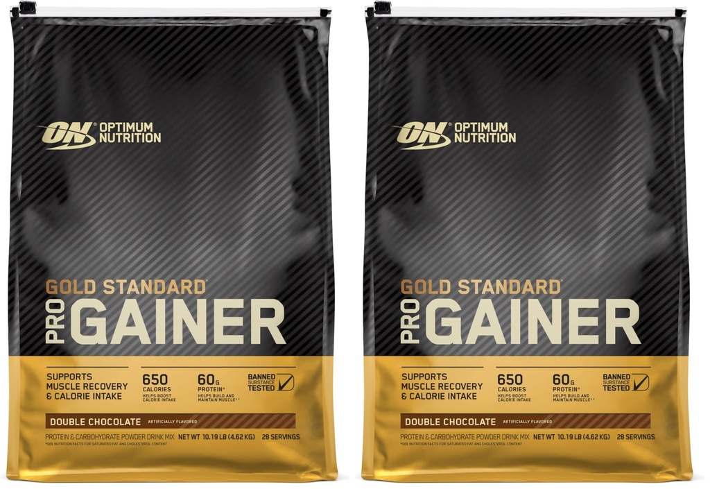 Optimum Nutrition Gold Standard Pro Gainer, Weight Gainer Protein Powder, Double Chocolate, 10.19 Pounds (Packaging May Vary) (Pack of 2)