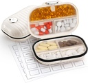 Zannaki Pill Case Portable Small Weekly Travel Pill Organizer, Cute Moisture Proof Pill Box Holder for Pocket Purse Bag, Daily Mini Pocket Pharmacy Medicine Container for Vitamin, Fish Oil, Supplement