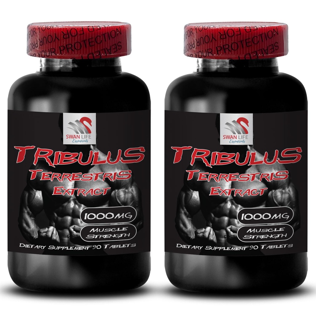 Plant-Based Performance - TRIBULUS TERRESTRIS Extract - Natural Activity Boost, Strength Power, Body Recharge, Energy Performance, Stamina Support Blend, Active Power Support 2 Bottles 180 Tablets