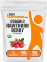 BulkSupplements.com Organic Hawthorn Berry Powder - Herbal Supplement, Hawthorn Berry Organic - Vegan & Gluten Free, 1g per Serving, 100g (3.5 oz) (Pack of 1)