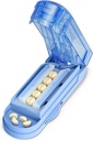 ONE PIX Multiple Pill Cutter Splitter for Small and Tiny Pills, Accurate 1/2 Tablet Splitter with Adjustable Bars & Hidden Blade, Safely Cuts Large Medication for Seniors & Pets, Blue