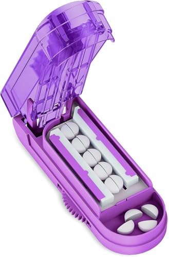 DEPAD Pill Cutter Splitter for Small and Tiny Pills, Pill Splitter for Cutting Multiple Pills with Adjustable Bars & Hidden Blade, Safely Cuts Small or Large Tablets for Seniors & Pets