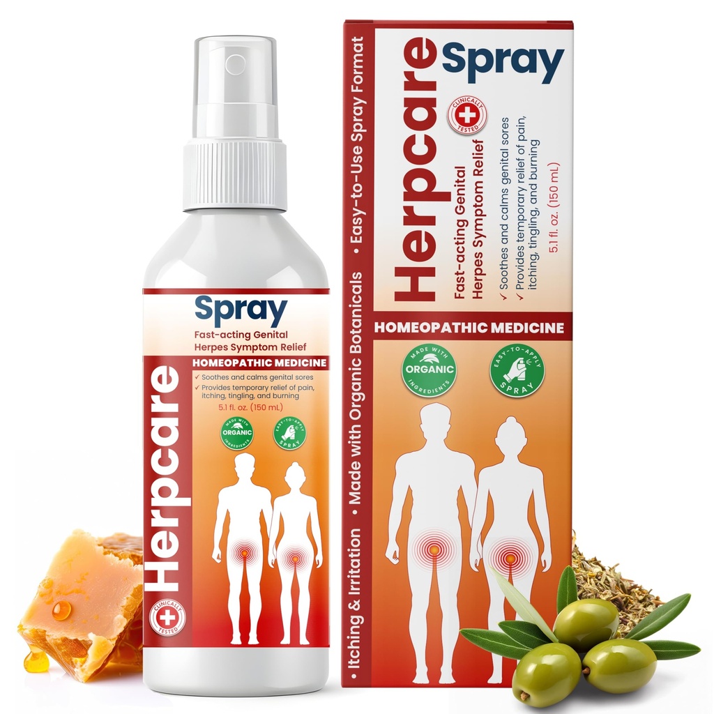 Herpes Genital Treatment | Fast Acting Relief Spray | Soothes Genital Sores, Itching, Burning, Tingling & Irritation | Strength Formula with Natural Botanicals | Genital Herpes Symptom Care