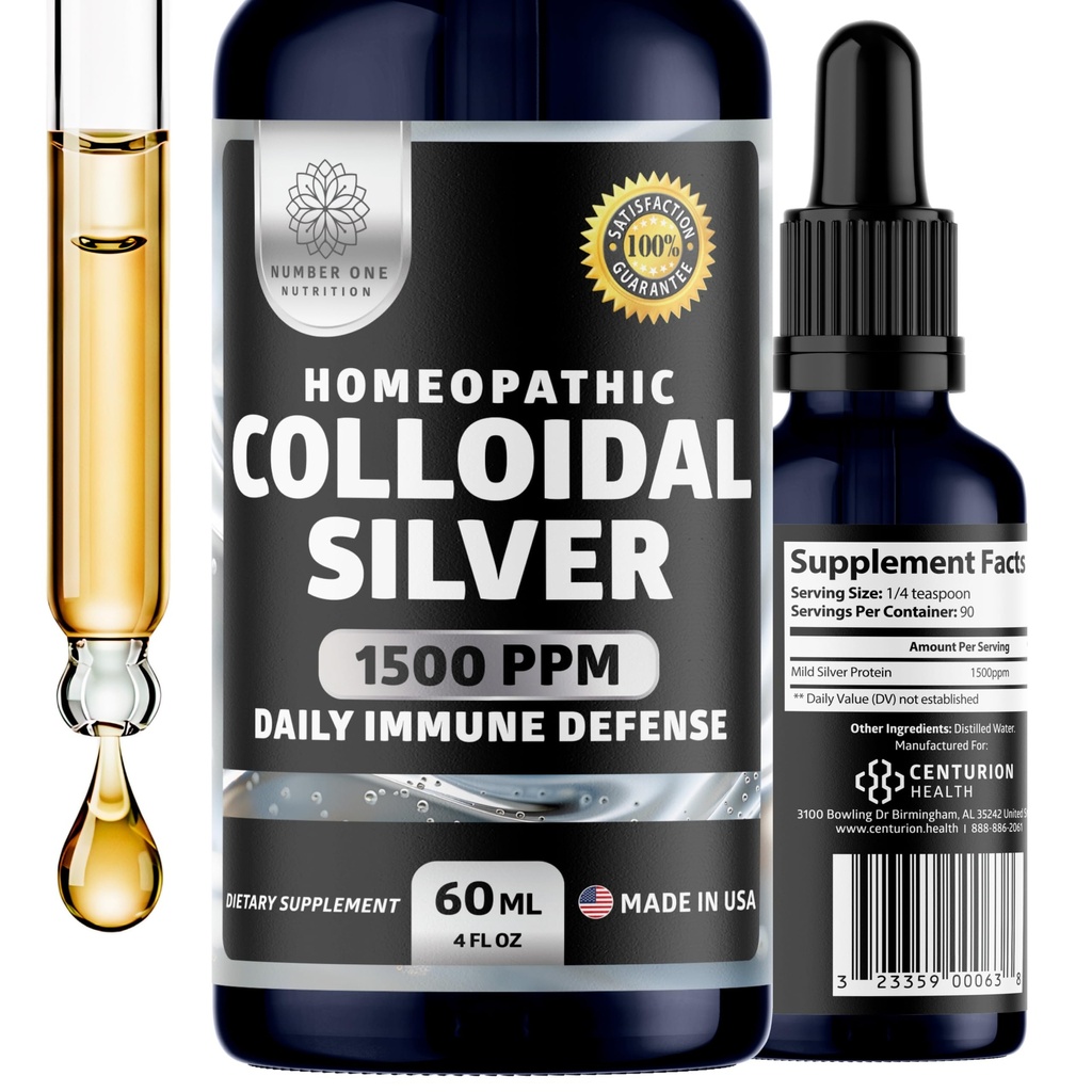 Mild Silver Protein 1500 PPM, Immune Defense Liquid Drops, Non-GMO, 4 fl oz