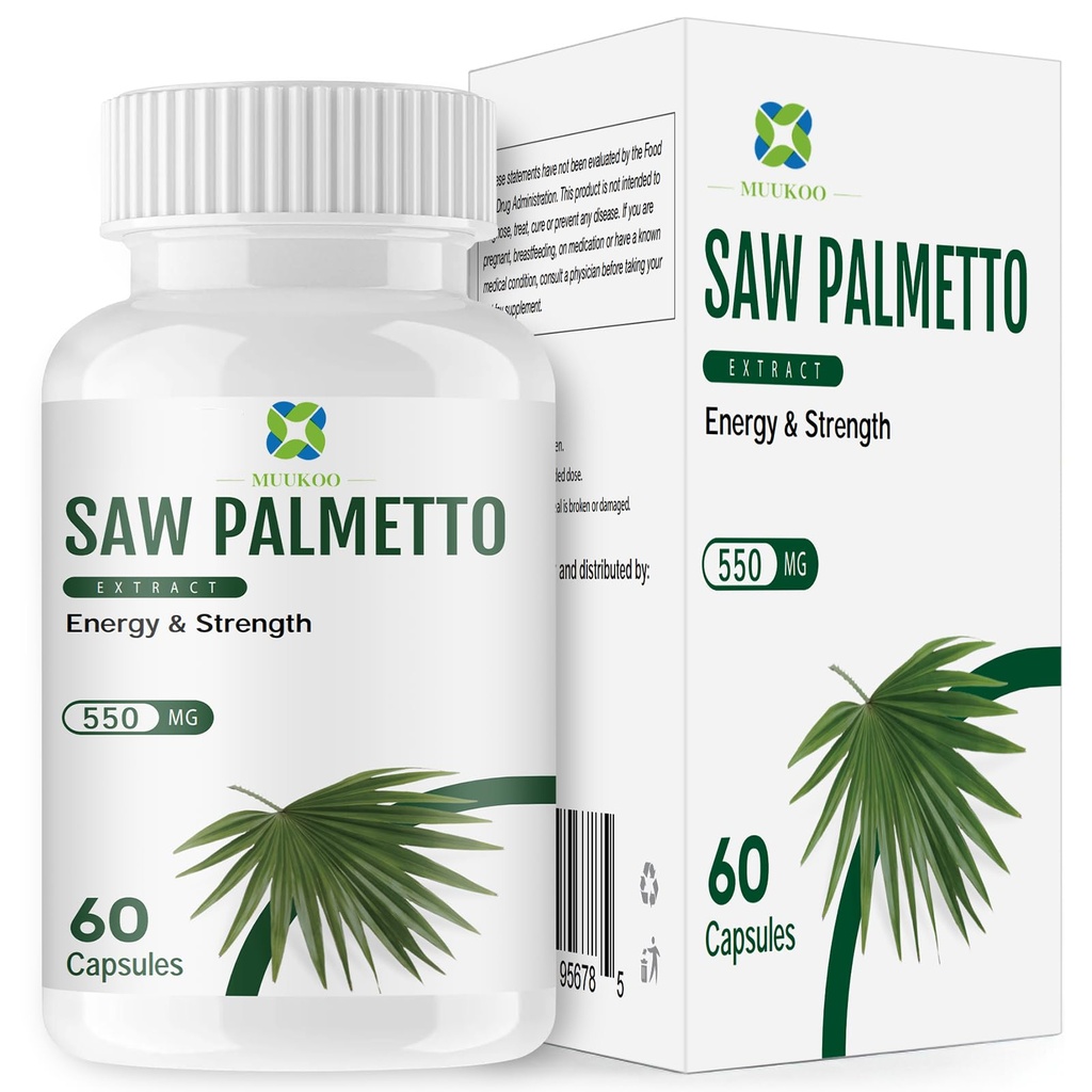 Herbs Saw Palmetto Extract,Supports Healthy Prostate Function for Men,Potent Saw Palmetto for Urinary and Prostate Health,Herbal Health Supplement,60 Capsules 450mg Powder and 100mg Extract