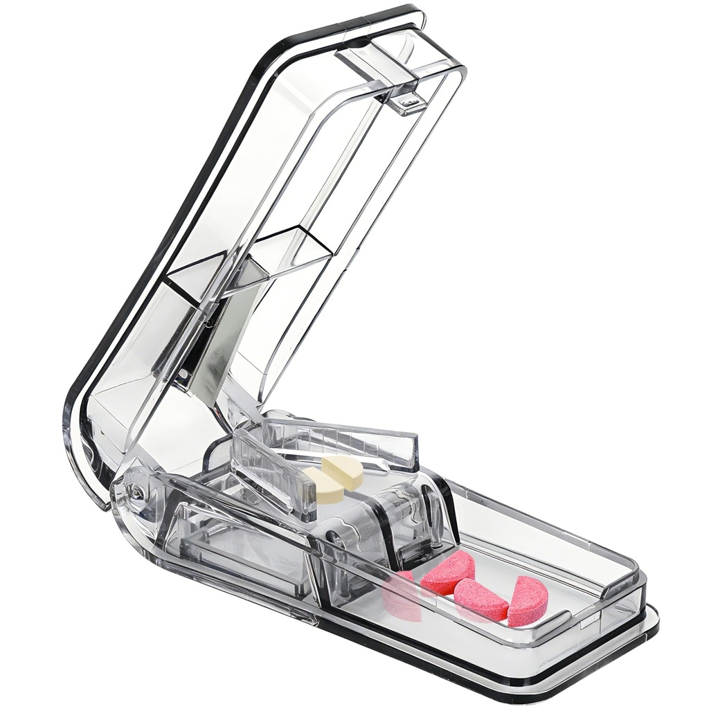 Pill Cutter for Small Large Pills, Pill Splitter with Easy-Cut Stainless Steel Blade, Tablets Cutter for Safely Cut Pills of Various Sizes