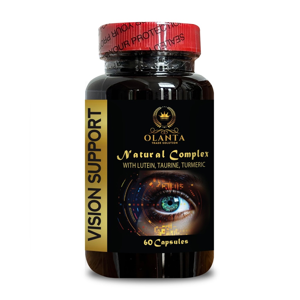 Nutrient-Rich Formula with Taurine | Lutein and Bilberry for Eyes Support Supplement Organic | Advanced Vision Support Complex | 1 Bottle 60 Capsules