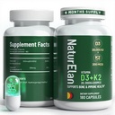 Vitamin D3 K2 - 20,000 IU D3 + 200mcg K2(MK-7), 180 Capsules, Supports Bone, Immune, Heart & Teeth Health, Third-Party Tested, Vegan, Non-GMO, Gluten Free K2 D3 Vitamin Supplement for Men & Women