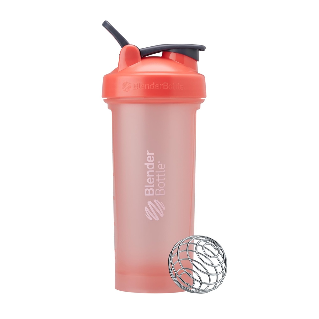 BlenderBottle Classic V2 Shaker Bottle Perfect for Protein Shakes and Pre Workout, 28-Ounce, Coral