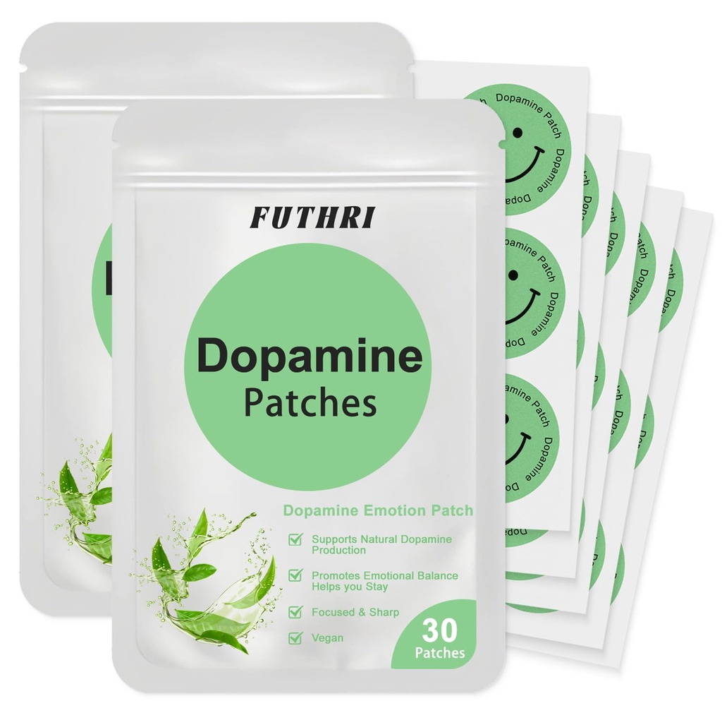 Dopamine Patches 60 Count,& Positivity Support, Extra Strength Plant-Based Formula, Vegan Mood Support Patch for Daily Mental Wellness