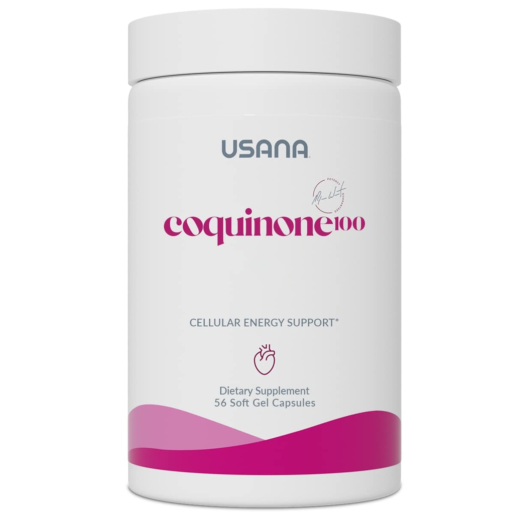 USANA CoQuinone 100 CoQ10 Coenzyme Q10 Supplement with Alpha-Lipoic Acid to Support Heart Health* - 56 Softgels - 28 Day Supply