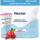Nectar Hydration Packets - Electrolytes Powder - No Sugar or Calories - Organic Fruit Liquid Daily IV Electrolytes Powder for Dehydration Relief and Rehydration (Cherry Pom 30 Pack) Packaging may vary