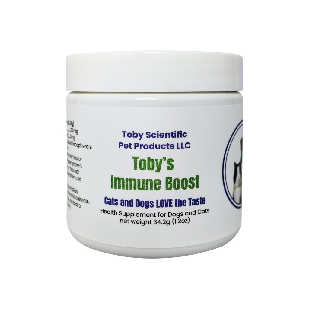 Toby's Immune Boost - Easy to Administer Tasty Powder for All Dogs and Cats - Methylcobalamin B12 for Nerve and Anti-Inflammatory Support - D-Mannose for Urinary and UTI Health - They Love The Taste!