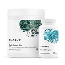 THORNE - Energy Bundle - Daily Greens Plus & Basic B Complex - Promotes Cellular Energy and Physical Endurance - 30 Servings