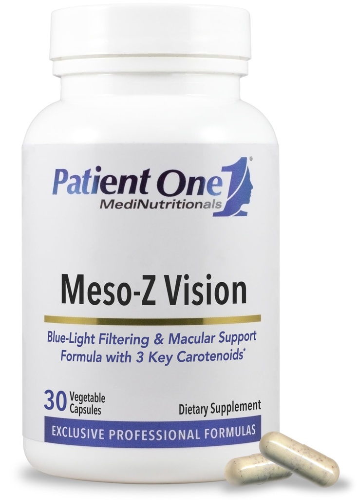 Patient One Meso-Z Vision | Supplement to Support Eye Health and Blue Light Filtering* | with Lutein, Zeaxanthin and Meso-Zeaxanthin | 30 Capsules