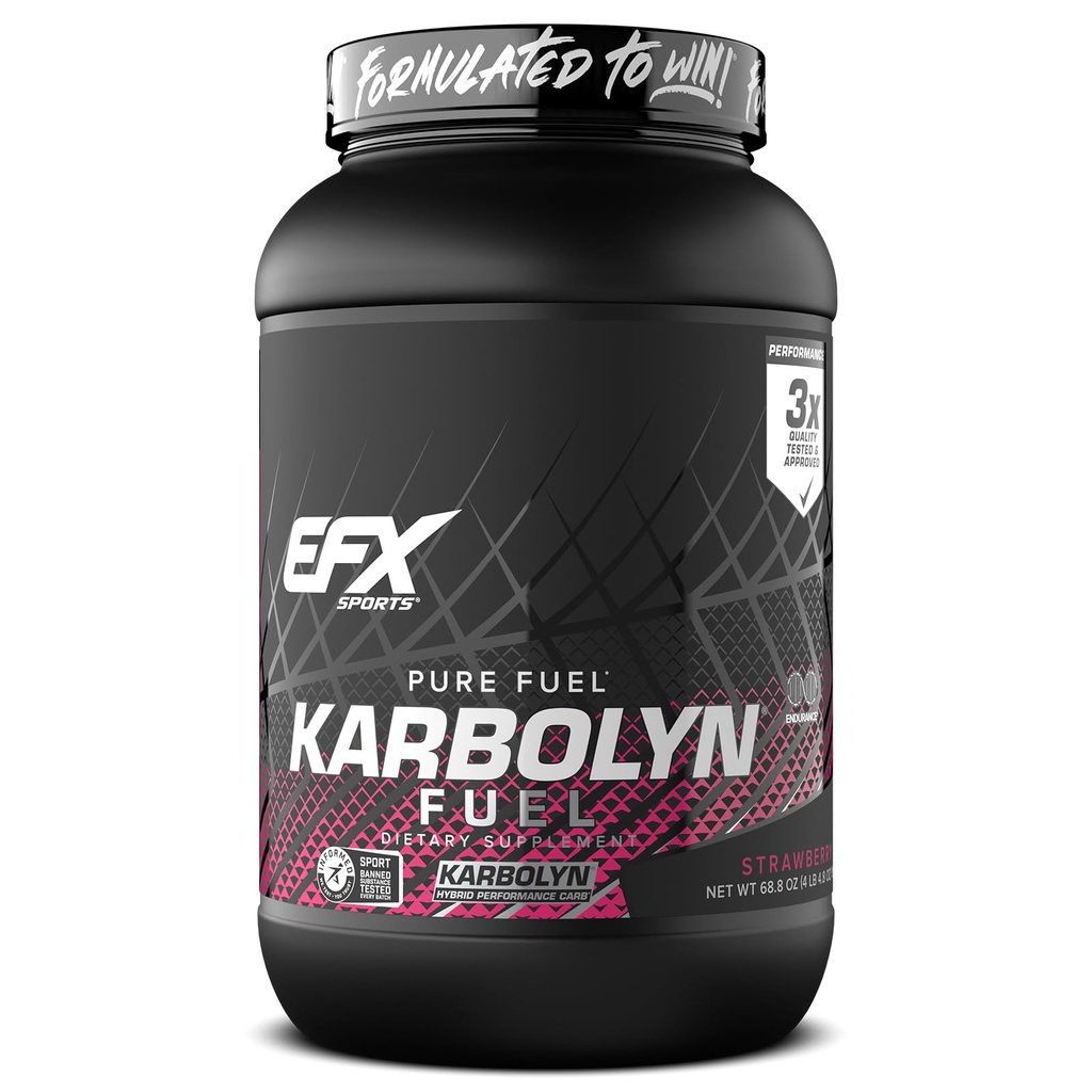 EFX Sports Karbolyn Fuel | Fast-Absorbing Carbohydrate Powder | Carb Load, Sustained Energy, Quick Recovery | Stimulant Free | 35 Servings (Strawberry)