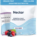 Nectar Hydration Packets - Electrolytes Powder Packets - No Sugar or Calories - Organic Fruit Liquid Daily IV Electrolytes Powder for Clean Dehydration Relief and Rapid Rehydration (Berry 30 Pack)
