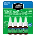 berkley jensen 24-Hour Allergy Relief Nasal Spray, Fluticasone Propionate (Glucocorticoid), 50 mcg, Full Prescription Strength, Non-Drowsy, 4 Bottles x 144 Metered Sprays, 0.62 Fl OZ per Bottle