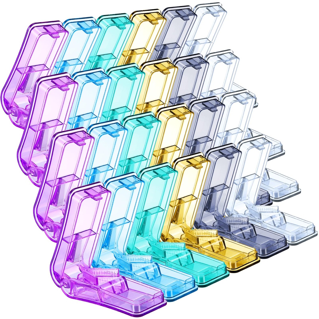 Nuanchu 6 Pieces 12 Pieces Pill Cutter Portable Medicine Holder with Stainless Steel Blade Easy Cut for Cutting Pills Tablet in Half for Daily Life