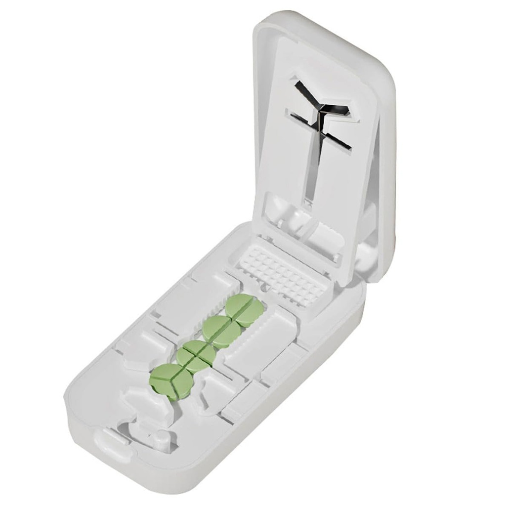 Professional Pill Cutter with Centering Device Safety Blade for Small and Large Tablets, Works for 1/4,1/3 and 1/2