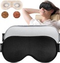 Heated Eye Mask (2-Packs), Moist Warm Compress Microwave with Flaxseed Cassia Seed, Weighted Eye Mask for Sleeping, Dry Eyes, Stye Eye Treatment, Relief Eye Fatigue (Black&Grey)