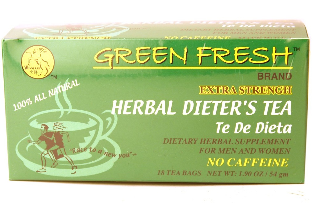 Green Fresh Extra Strength Herbal Dieters Tea, 18 Tea Bags