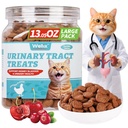 Wellix 13.5oz Urinary Tract Health Supplement Cat Treats for Indoor Cats - Chicken Flavor Kitten Snacks for Support Kidney Bladder & Urinary Health Cat Training Biscuits - Add Dandelion & Cranberry