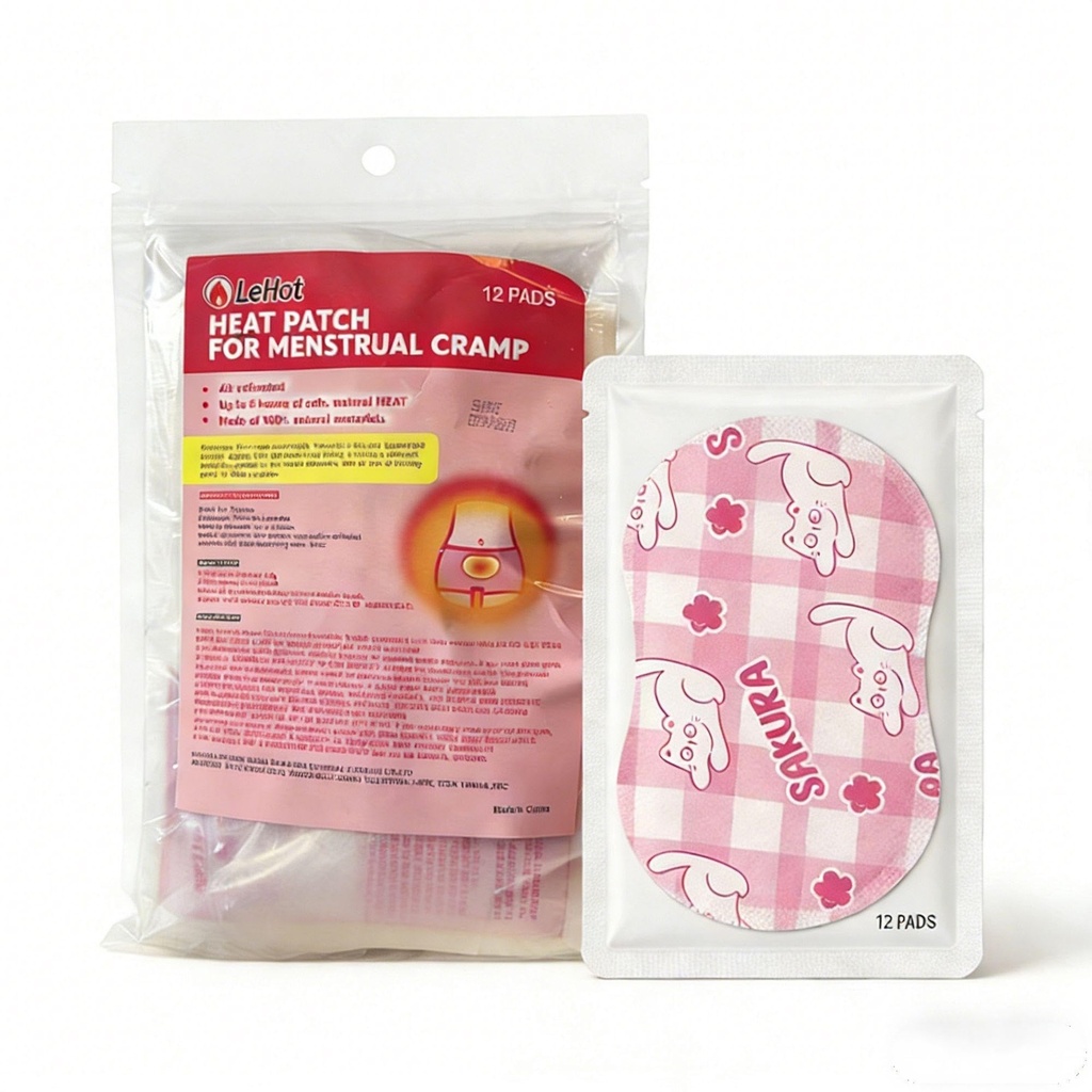 Heat Patches for Menstrual Cramps, 12 Count, Air Activated Menstrual Cramp Relief Heat Pads for Stomach & Lower Back, 8 Hours Long Lasting Warmth, Fast Activation for On-the-Go Pain Relief.