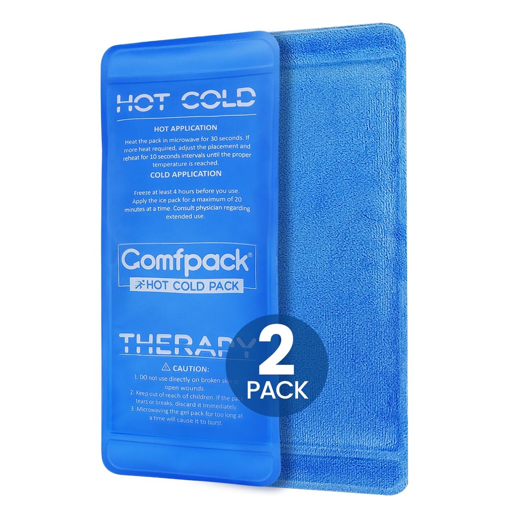 Comfpack Soft Ice Packs for Injuries Reusable, Double Side Hot Cold Therapy