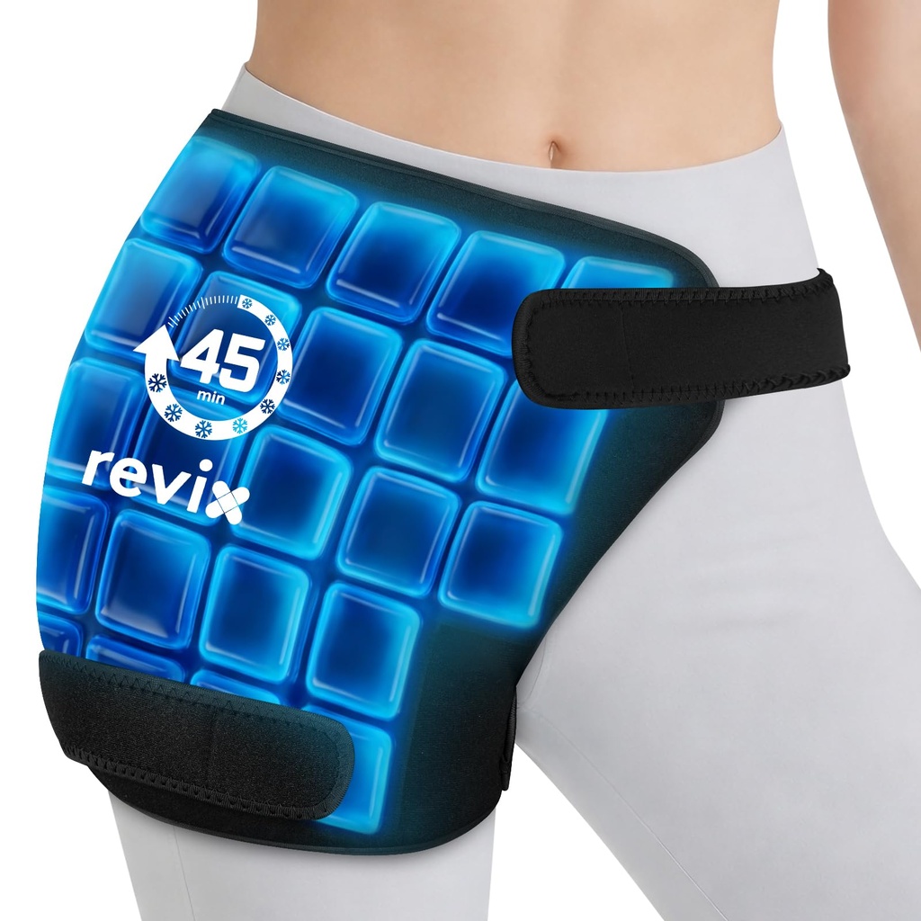 REVIX Hip Ice Pack Wrap for Sciatica & Hip Replacement, 45-Min Cold Therapy
