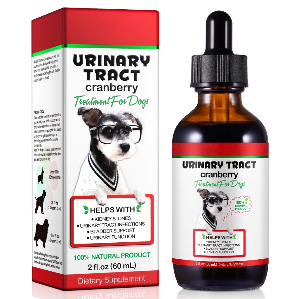 Dog Urinary Tract Drops - Liquid Cranberry Support for Bladder & Kidney