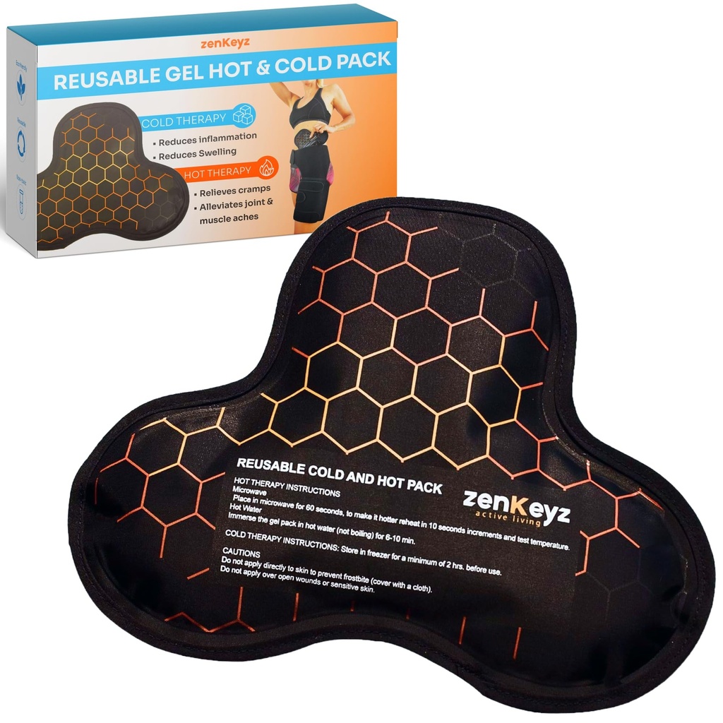 ZENKEYZ Reusable Gel Shoulder Ice Pack - 8x10 in, Black