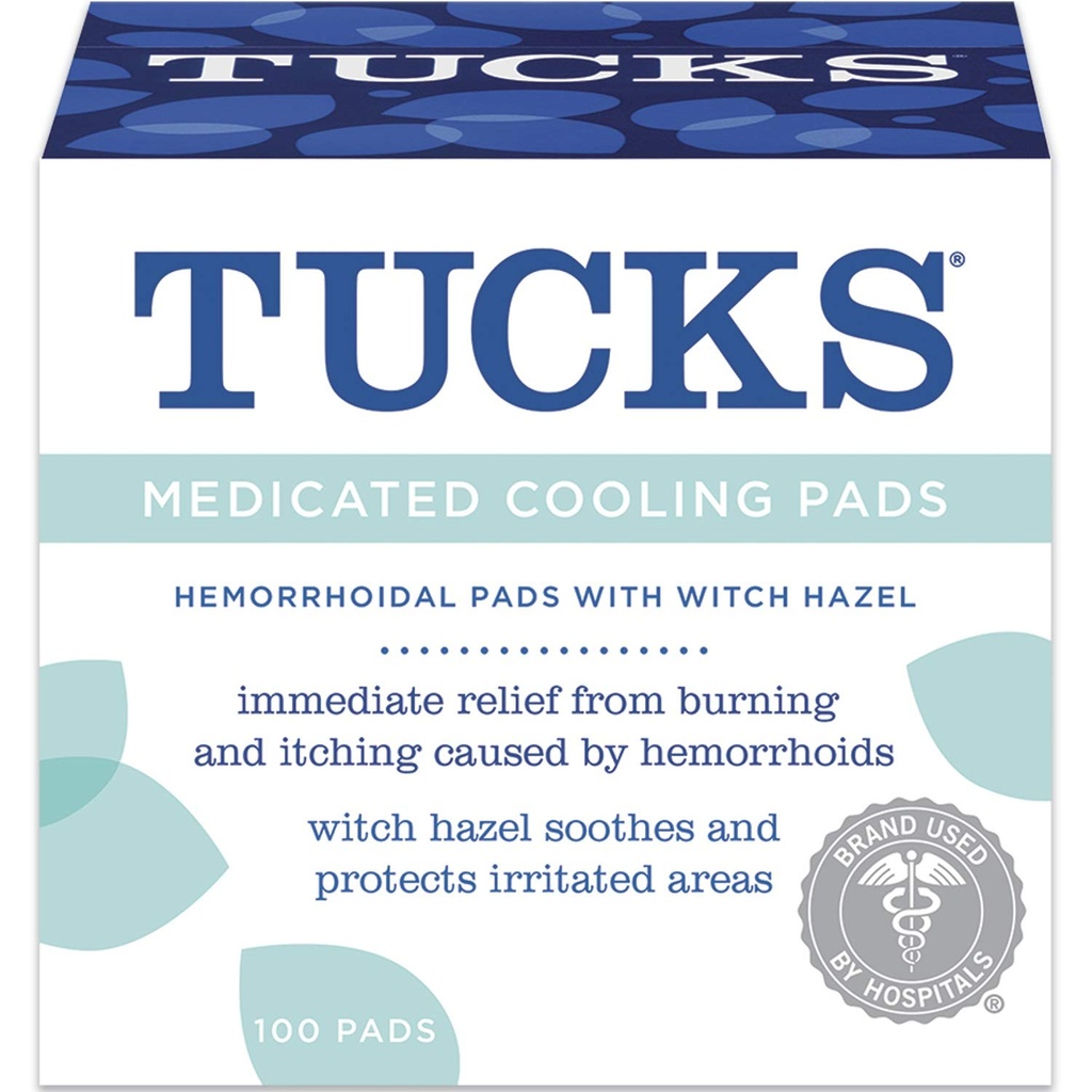 Tucks Medicated Cooling Pads, 100 Pads Per Box (5 Pack)