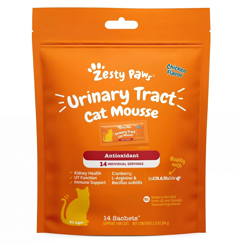 Zesty Paws Cat Urinary Supplement Mousse - Chicken, 14 Ct