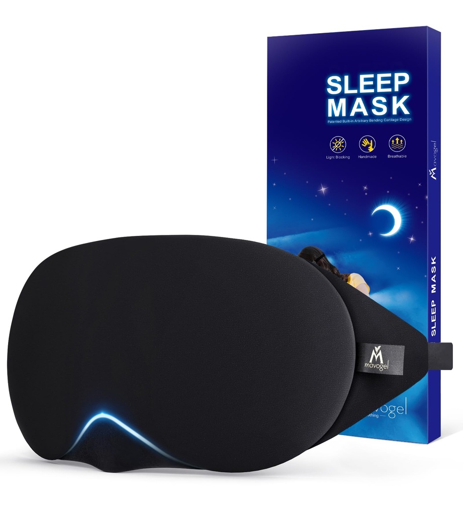 Mavogel Cotton Sleep Eye Mask, Light Blocking with Adjustable Nose Bridge