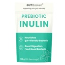 Gutbasket Pure Inulin Powder (150 g) - Prebiotic Fiber for Gut Health & Digestive Wellness - Vegan, Non-GMO, Gluten-Free - Perfect for Smoothies, Coffee, and Baking