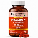 Carbamide Forte Natural Vitamin C Tablets | 1000mg Amla Extract With Zinc | Vitamin C Supplement for Immunity, Antioxidant, Collagen Formation & Skin Health | Pharma Grade | 60 Tablets