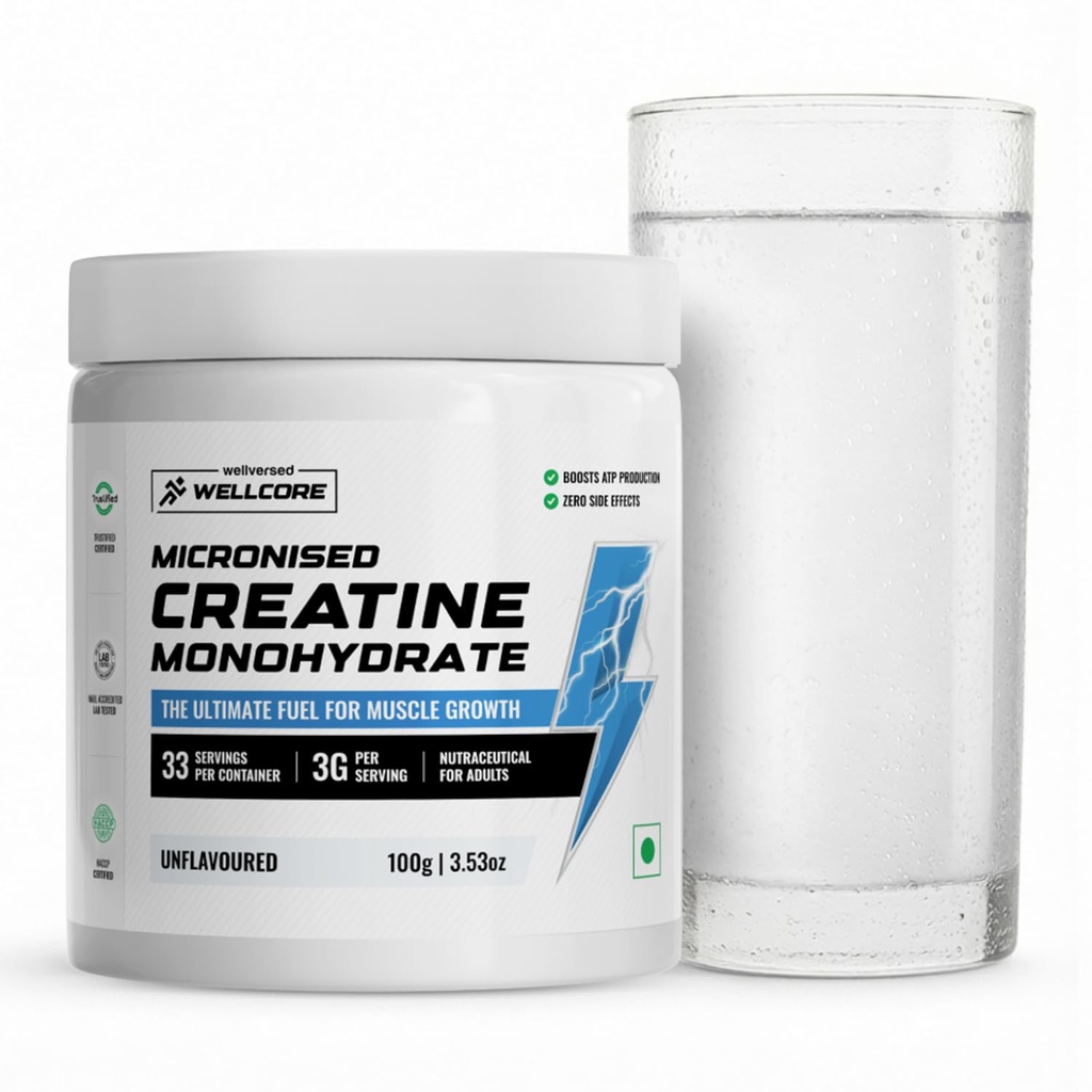Wellcore Pure Micronised Creatine Powder (33 Servings, Unflavoured)
